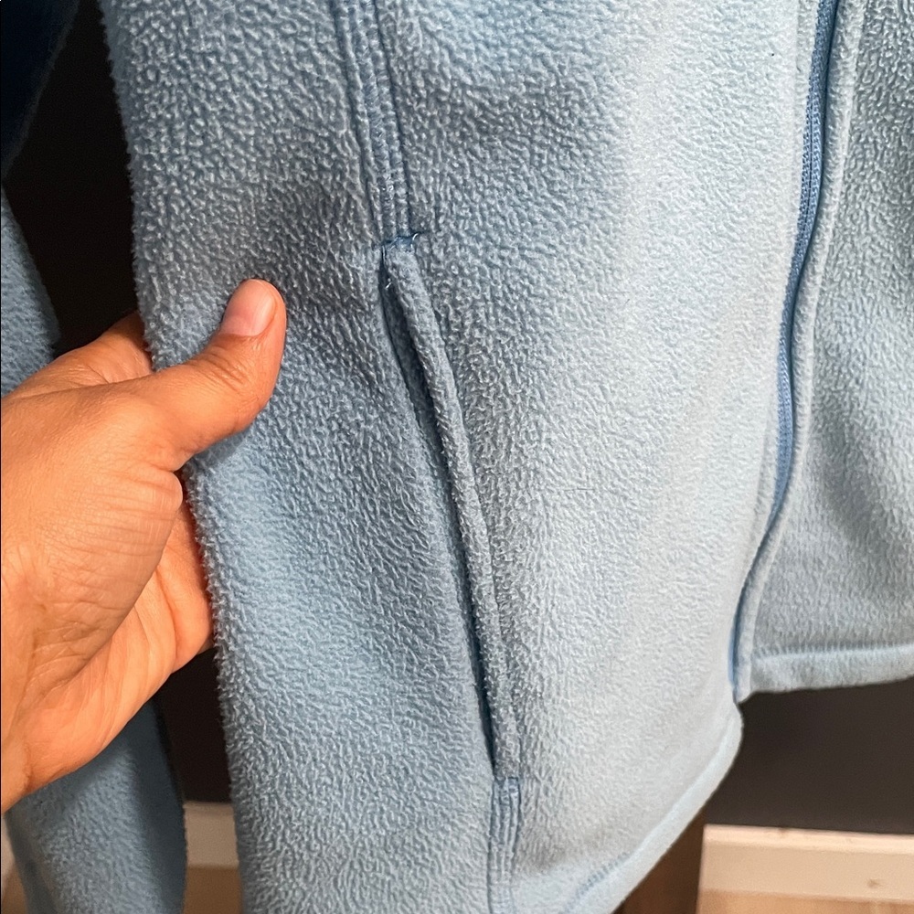 Women's Light Blue Fleece Jacket - Picture 5 of 5